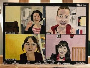 Four Friends in Lockdown by Felicity Runchman