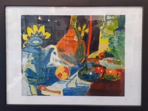 Still Life of Teapot & Fruit by Diane WIlliamson