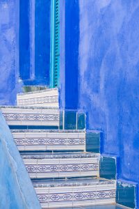 BLUE STAIRWAY, CHEFCHAOUEN 2019 by Poppy Hollis