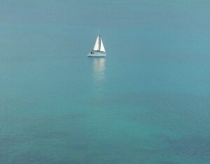 Sailboat At Sea by Fahima Amin