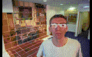 Rod in retro pixelated style