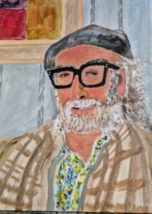 Canonbury Art Dealer in his Gallery by Gordon Stewart