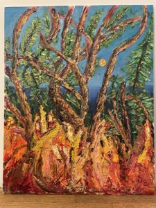 Yellow flowers on fire by Jon Clay